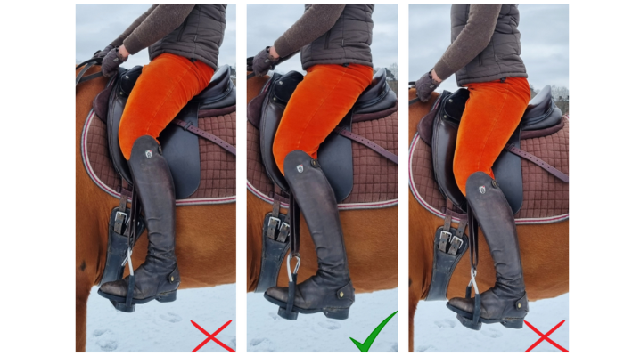 A rider's position in the saddle